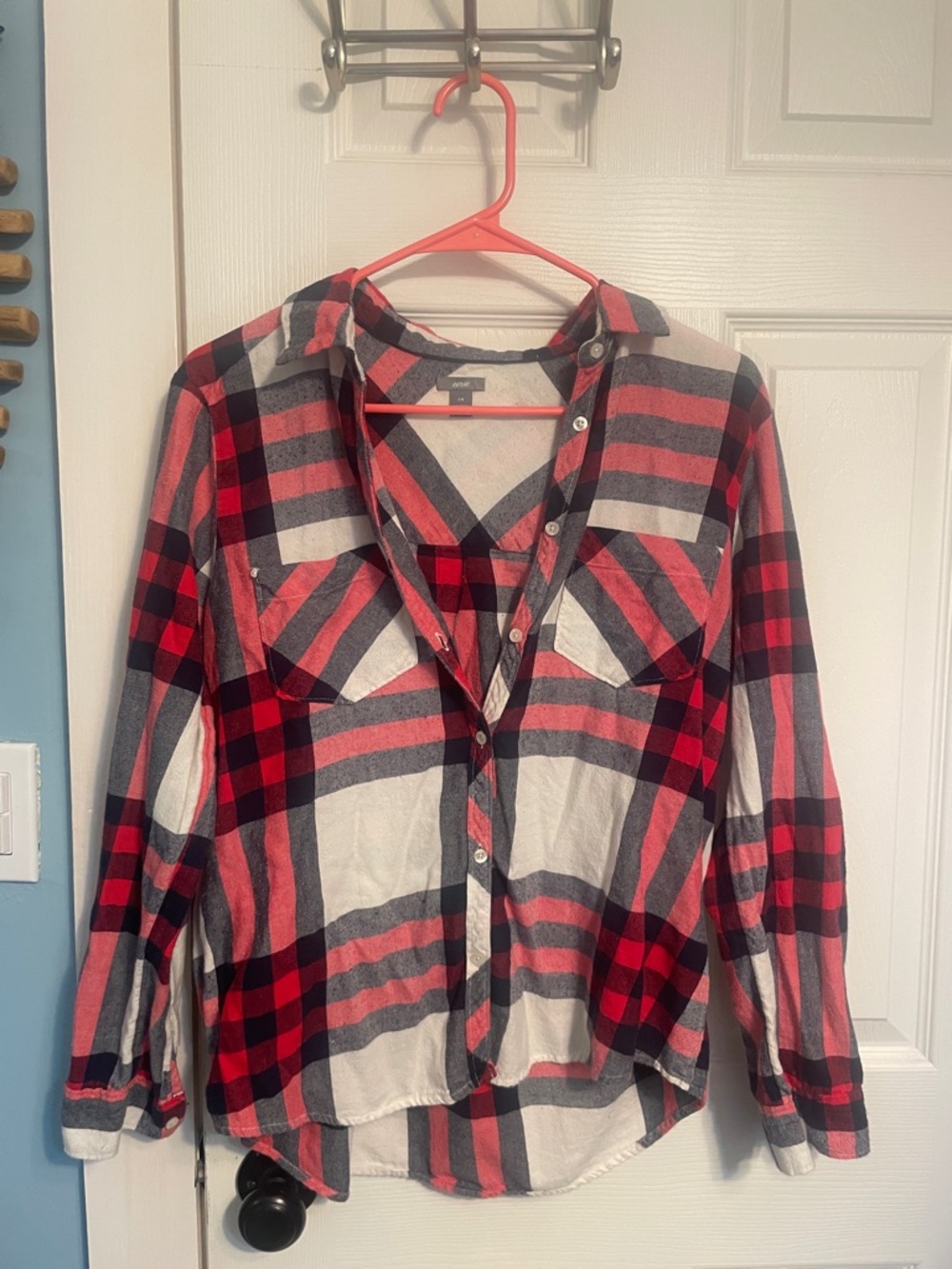 aerie Red and Black Plaid Shirt